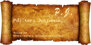 Péteri Julianna névjegykártya